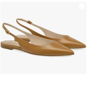 FOWT Simple Closed Pointed Toe Slingback Buckle Strap Womens Flats Mules Shoes